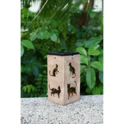 Techko Maid LED Solar 10.8" Portable Cat Cut Out Decorative Outdoor Lantern Clear -Famous Lighting Store GUEST eb65c169 8e53 4245 8f87 7f0fcbe2bda6