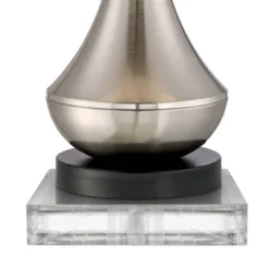 360 Lighting Simon Modern Table Lamps Set Of 2 With Square Risers 27" Tall Brushed Nickel USB Charging Port White Shade For Bedroom Living Room Desk -Famous Lighting Store GUEST ed47e65f 04d9 49a0 ae32 790dd3b5468a