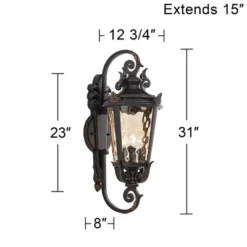John Timberland Casa Marseille Vintage Rustic Outdoor Wall Light Fixture Veranda Bronze Ornate Scroll 31" Champagne Hammered Glass For Post Exterior 14 John Timberland Casa Marseille Vintage Rustic Outdoor Wall Light Fixture Veranda Bronze Ornate Scroll 31" Champagne Hammered Glass For Post Exterior -Famous Lighting Store GUEST f001346d f955 42c7 88cd cb716d0326f5