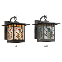 11.75" 1-Light Mission Style Outdoor Wall Lantern Sconce Oil Rubbed Bronze - River Of Goods -Famous Lighting Store GUEST f189da0a abcf 4ca7 92bf 983c7836352b