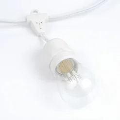 Novelty Lights Edison Outdoor String Lights With 25 Suspended Sockets White Wire 37.5 Feet