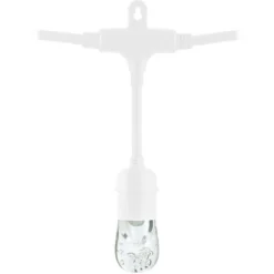 24ct Classic Café Integrated LED Bulb Outdoor String Lights White - White Wire - Enbrighten