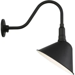 Franklin Iron Works Neihart Rustic Farmhouse Outdoor Barn Light Fixture Black Curving Gooseneck 18" For Post Exterior Barn Deck House Porch Yard Patio -Famous Lighting Store GUEST f49400fa bda5 4eb3 b337 f16ec02dc6e4
