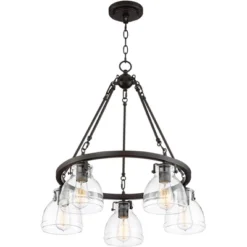 Possini Euro Design Bellis Bronze Wagon Wheel Pendant Chandelier 25" Wide Modern Clear Glass 5-Light Fixture For Dining Room House Kitchen Island Home 13 Possini Euro Design Bellis Bronze Wagon Wheel Pendant Chandelier 25" Wide Modern Clear Glass 5-Light Fixture For Dining Room House Kitchen Island Home -Famous Lighting Store GUEST f57f1f0b 5fd6 4d76 8765 b8e25ce9ca30