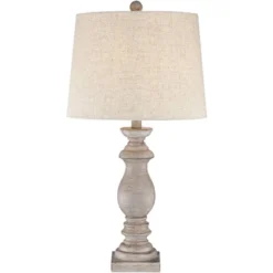 Regency Hill Regency Traditional Table Lamps 26 1/2" High Set Of 2 Beige Washed Fabric Tapered Drum Shade For Bedroom Living Room Bedside Nightstand -Famous Lighting Store GUEST f62b41f7 02e8 4505 a3ef b2da6215d7a8