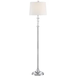 360 Lighting Montrose Modern Floor Lamps 61" Tall Set Of 2 Polished Steel Crystal Glass White Fabric Drum Shade For Living Room Bedroom Office House -Famous Lighting Store GUEST f9c3eb11 eaf0 467e 8016 22b7d808d8df