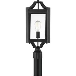 Franklin Iron Works Rockford Rustic Farmhouse Outdoor Post Light Black 20 1/4" Clear Glass For Exterior Barn Deck House Porch Yard Patio Home Outside -Famous Lighting Store GUEST fb7b67a8 ea09 4fc9 9541 c43237b2030a