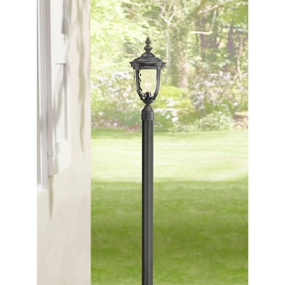 John Timberland Modern Outdoor Direct Burial Post Light Pole Black Cast Aluminum 84" For Post Garden Yard 3 John Timberland Modern Outdoor Direct Burial Post Light Pole Black Cast Aluminum 84" For Post Garden Yard - Image 3