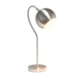 Mid Century Curved Table Lamp With Dome Shade Brushed Nickel - Lalia Home