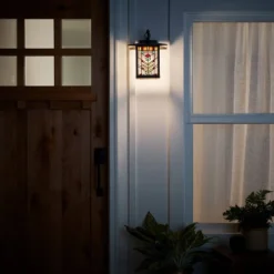 11.75" 1-Light Mission Style Outdoor Wall Lantern Sconce Oil Rubbed Bronze - River Of Goods -Famous Lighting Store GUEST fc3f00bb 349b 4d3b 902e daa8a14bfb52