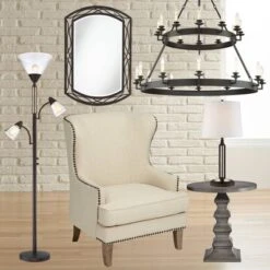 Franklin Iron Works Warwick Industrial Torchiere Floor Lamp With Side Lights 71 1/2" Tall Tiger Bronze LED Clear Seedy Glass For Living Room Reading -Famous Lighting Store GUEST ff1eb94d 1f43 4ed8 a948 c21d1d6f7534