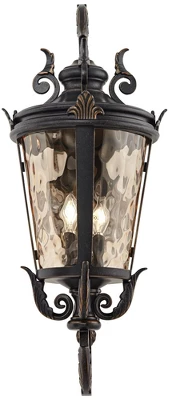 John Timberland Casa Marseille Vintage Rustic Outdoor Wall Light Fixture Veranda Bronze Ornate Scroll 31" Champagne Hammered Glass For Post Exterior 4 John Timberland Casa Marseille Vintage Rustic Outdoor Wall Light Fixture Veranda Bronze Ornate Scroll 31" Champagne Hammered Glass For Post Exterior - Image 4